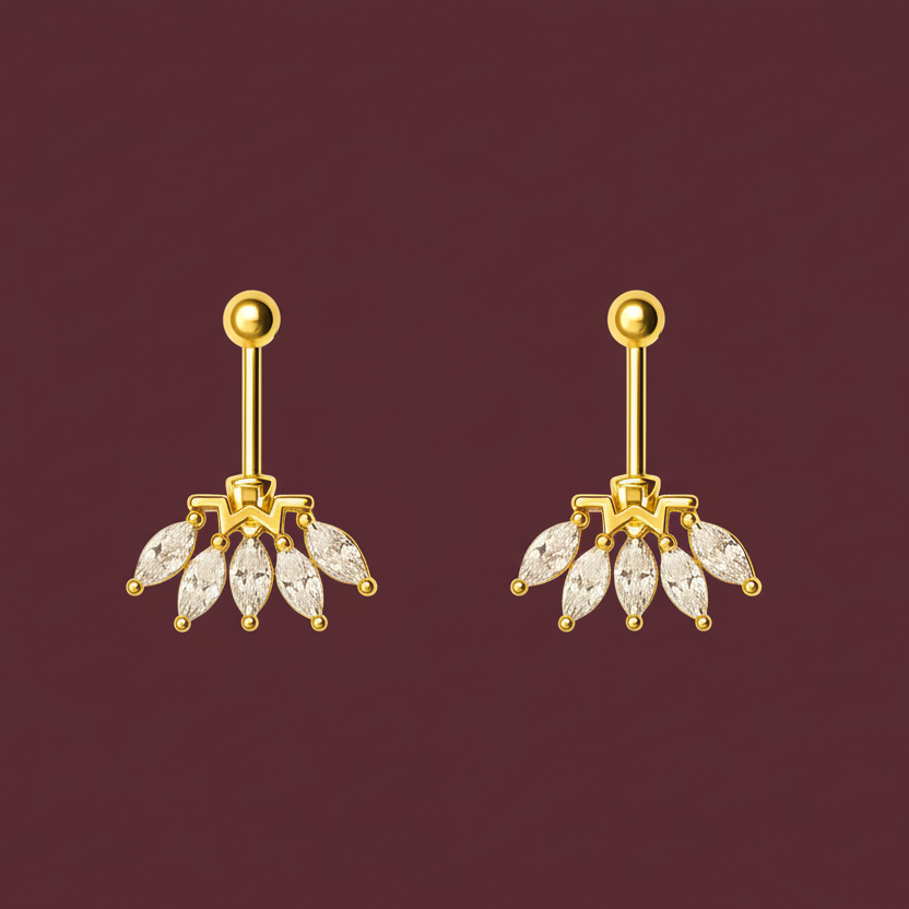 92.5 Silver Five Leaf Bugadi Pair| Without Center Stone | Elegant Design | Jewellery - Pair