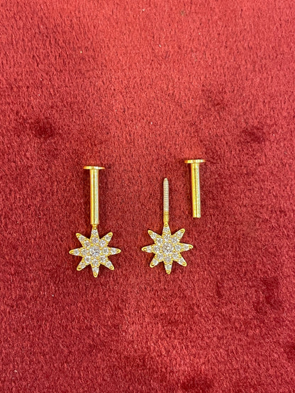 92.5 Silver Star Shaped Bugadi | Trendy Elegant Design | Jewellery