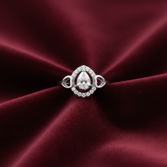 92.5 Silver White Stone Ring for Women Size 10 | Stylish Shine Design | Elegant Fashion Jewellery