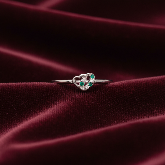 92.5 Silver Heart Shape Ring for Women Size 15 | Stylish Bold Love Design | Elegant Jewellery