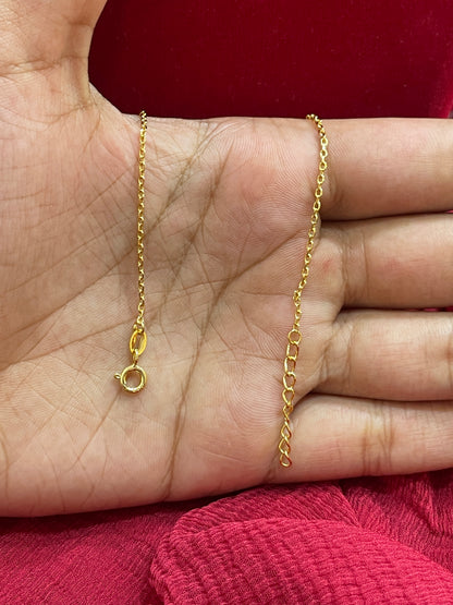 92.5 Silver Gold Plated Round Shape Black Bead Chain for Women 18 Inches | Elegant Classic Design | Stylish Jewellery
