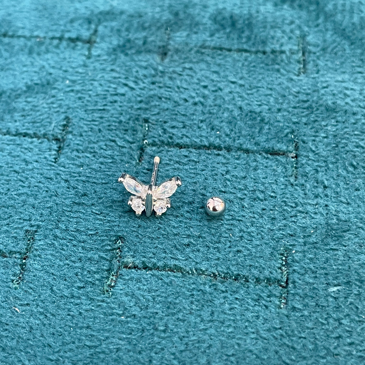 925 Silver Butterfly Stud Earrings | Minimal CZ Daily Wear Earrings for Women & Girls pair
