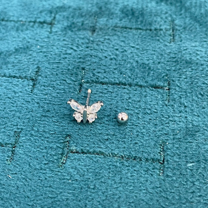 925 Silver Butterfly Stud Earrings | Minimal CZ Daily Wear Earrings for Women & Girls pair