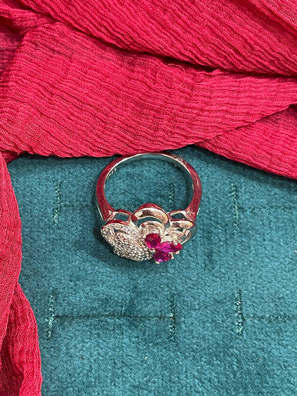 92.5 Silver Stylish Flower Ring for Women Size 14 | Elegant Floral Design | Daily Wear Jewellery