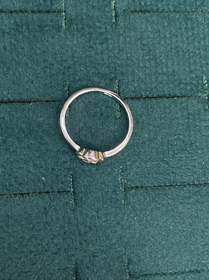 92.5 Sterling Silver Swirl Knot Finger Ring for Women