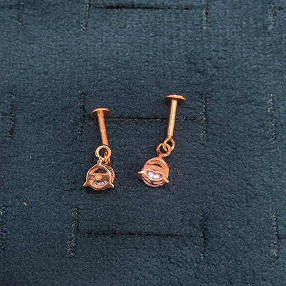 92.5 Silver Gold Plated Dangler Bugadi Pair