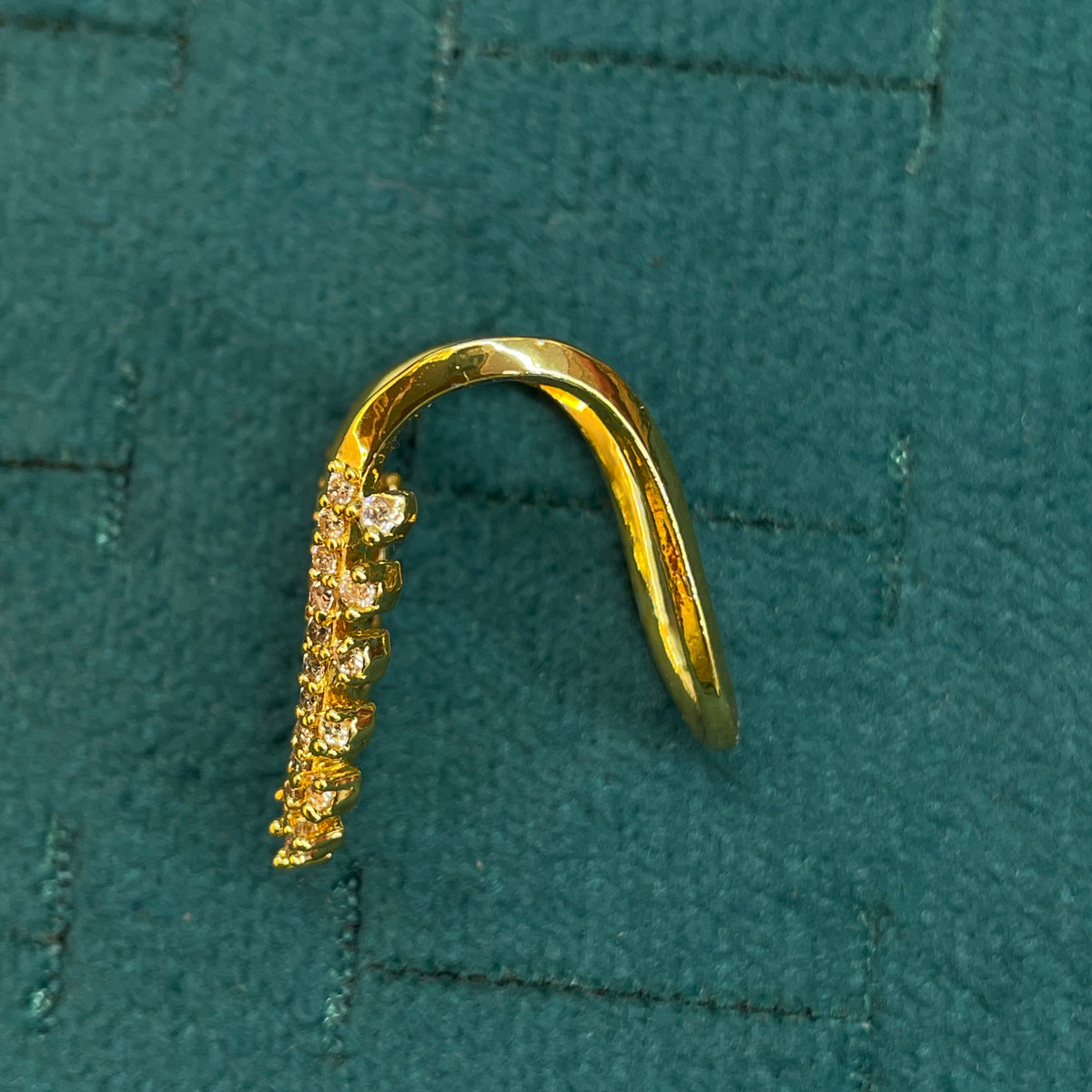 92.5 Silver Gold Plated White CZ Vanki Ring for Women