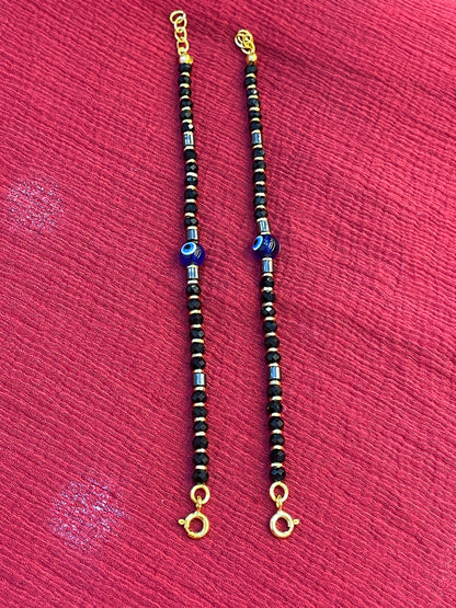 92.5 silver gold plated evil eye kids anklets