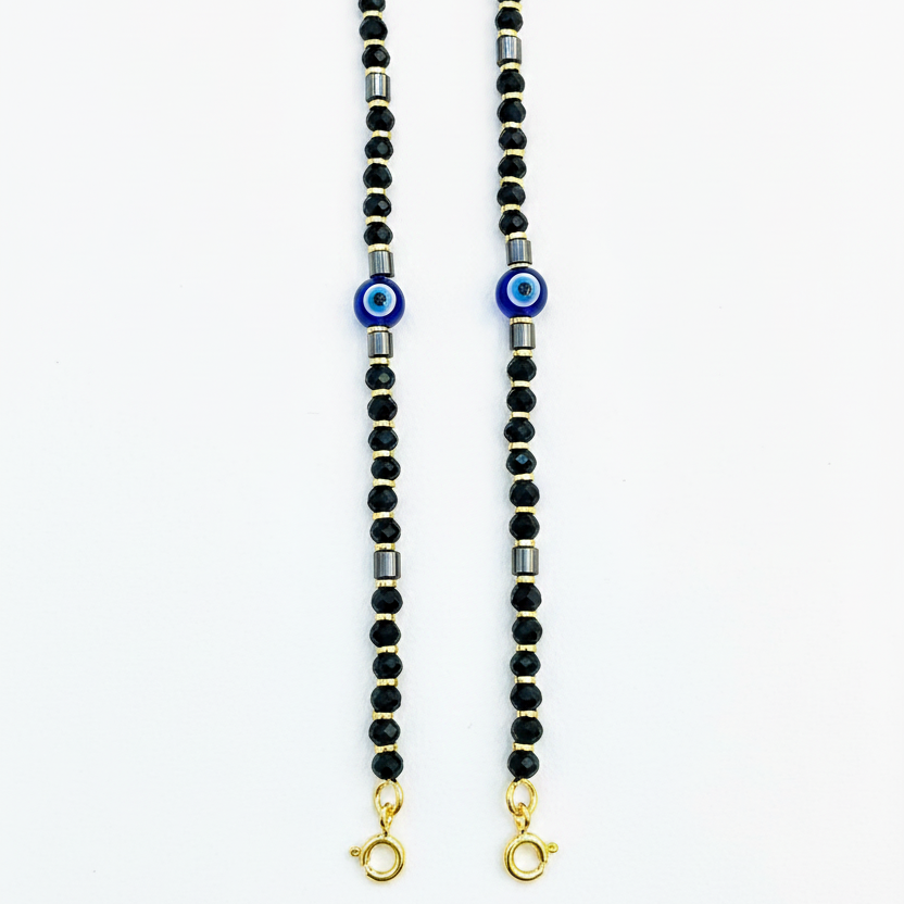 92.5 silver gold plated evil eye kids anklets