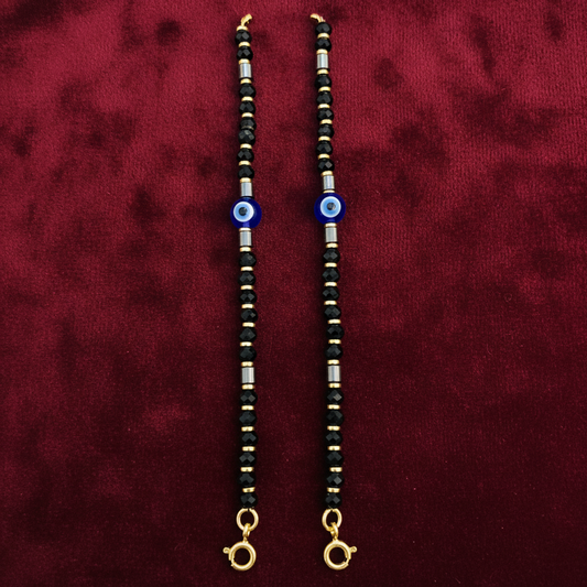 92.5 silver gold plated evil eye kids anklets