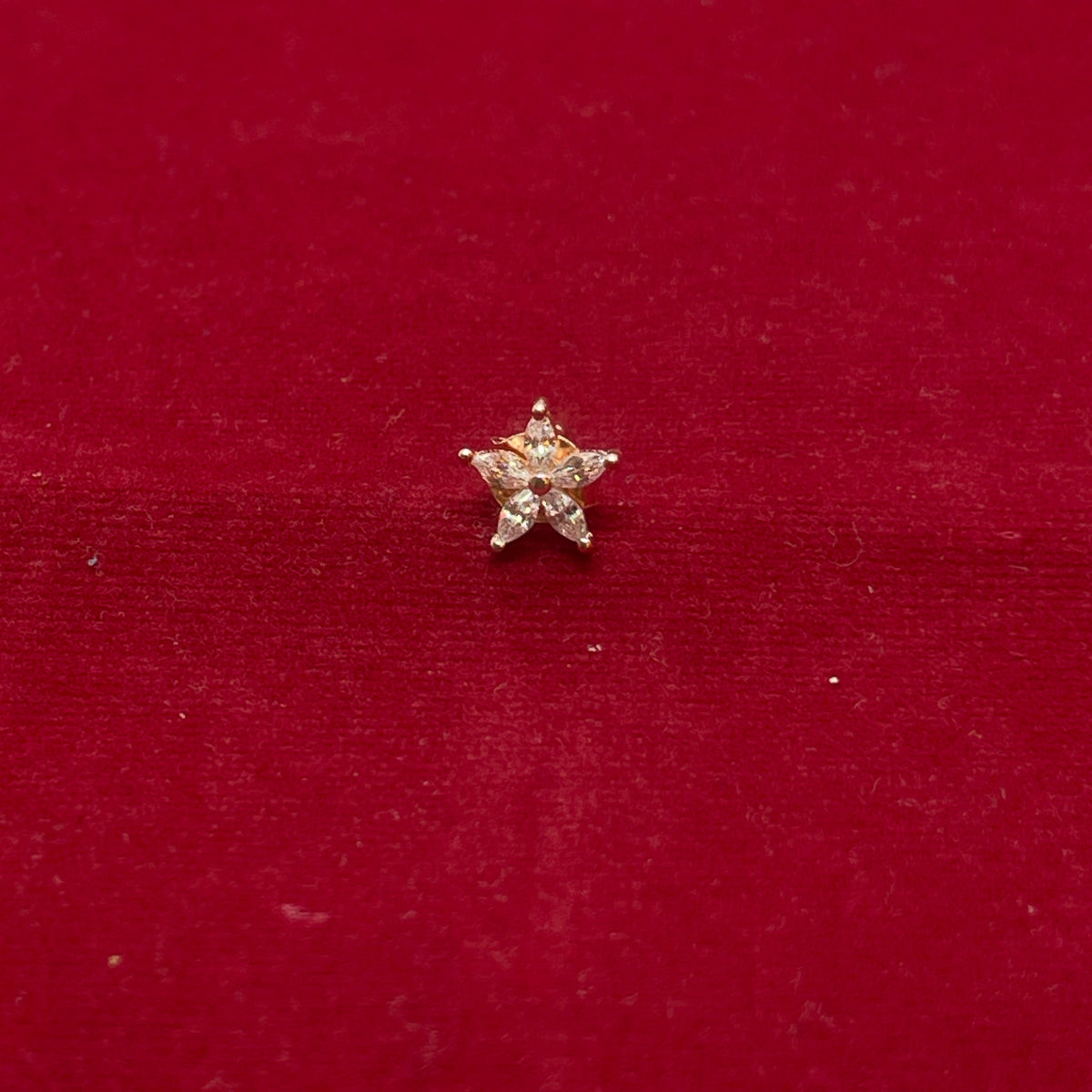 92.5 Sterling Silver Rose Gold Plated Marquise CZ Flower Studs