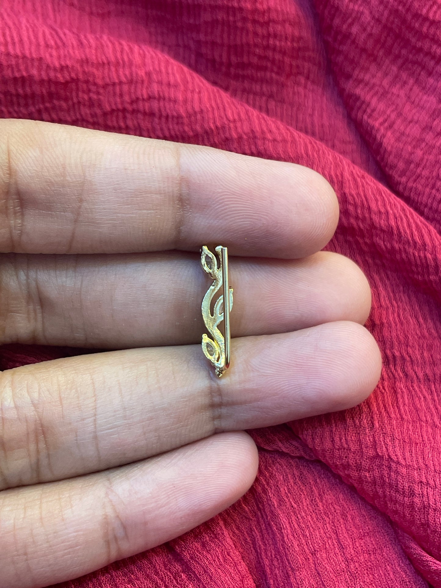 92.5 Silver Gold Plated Leaf Ear Cuffs for Women | Stylish Nature-Inspired Design | Trendy Jewellery