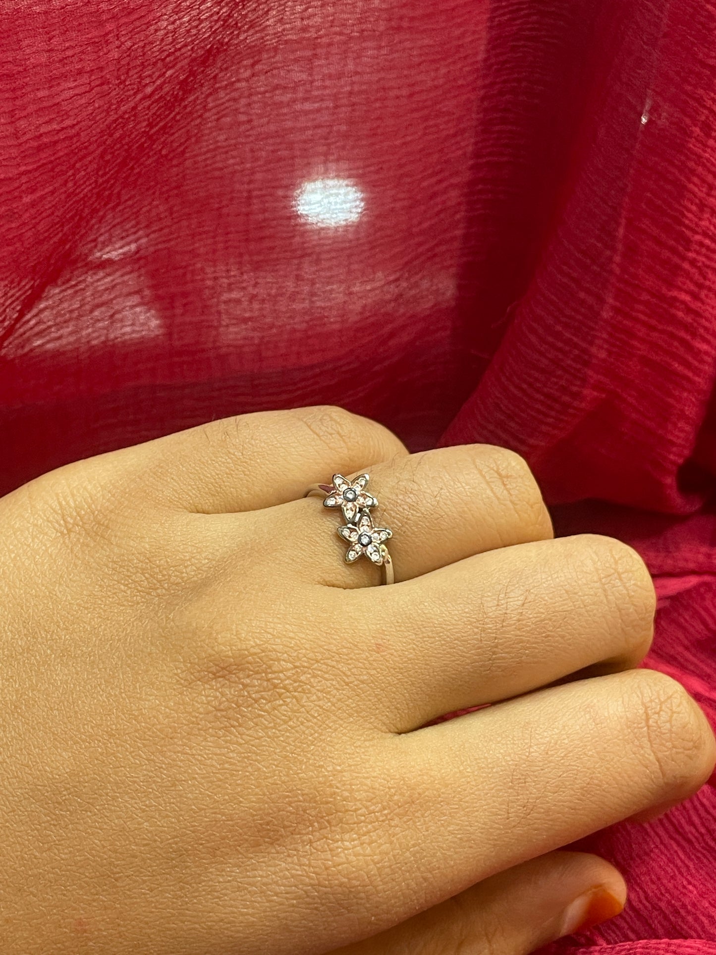92.5 Silver Flower Ring for Women Size 14 | Stylish Blossom Design | Elegant Fashion Jewellery