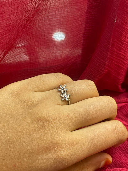 92.5 Silver Flower Ring for Women Size 14 | Stylish Blossom Design | Elegant Fashion Jewellery