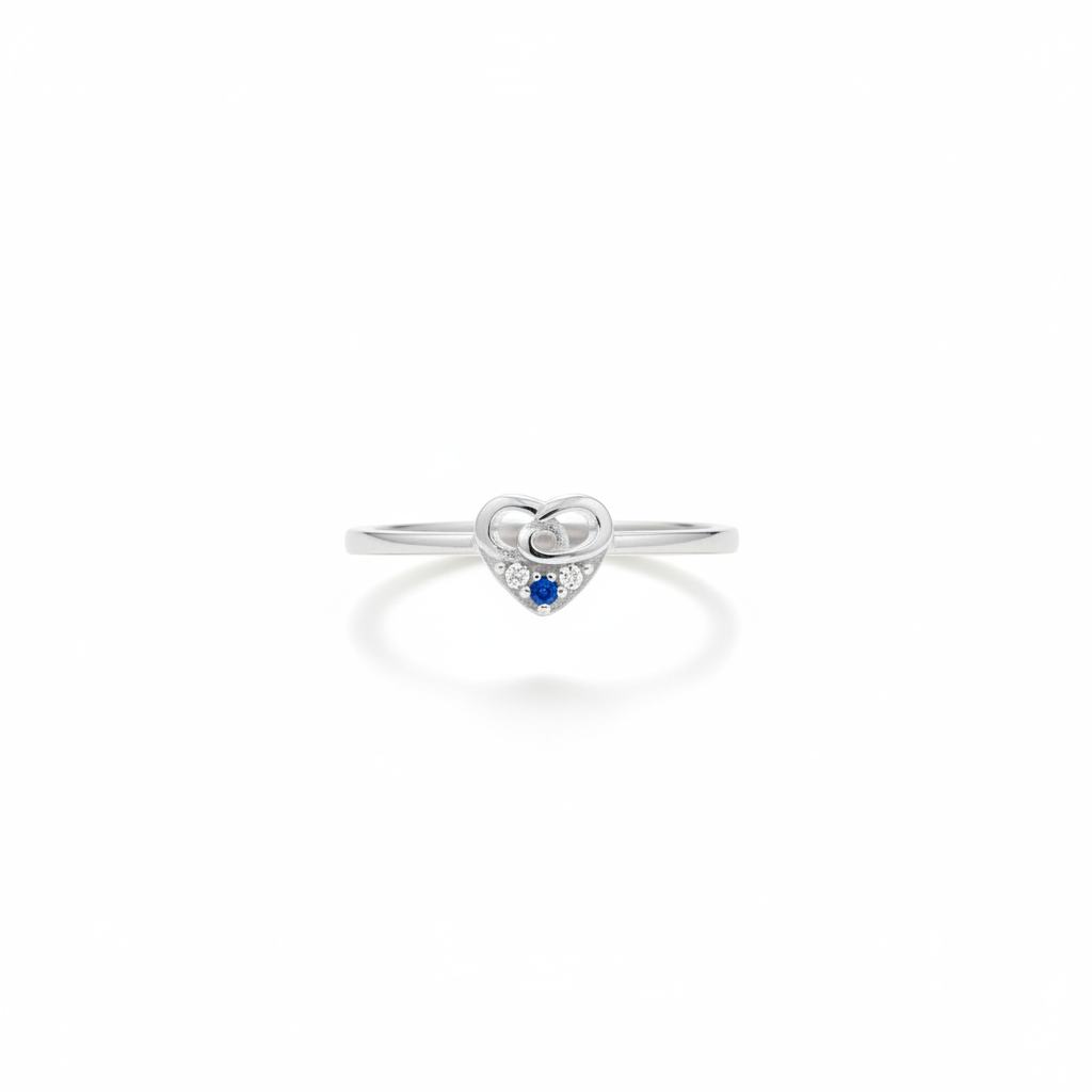 92.5 Silver Heart Shape Ring for Women Size 8 | Stylish Love Outline Design | Elegant Jewellery