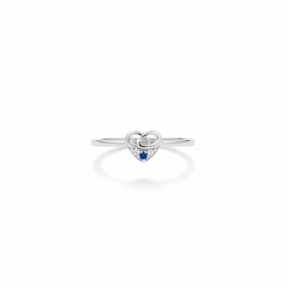 92.5 Silver Heart Shape Ring for Women Size 8 | Stylish Love Outline Design | Elegant Jewellery