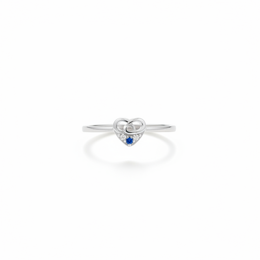 92.5 Silver Heart Shape Ring for Women Size 8 | Stylish Love Outline Design | Elegant Jewellery