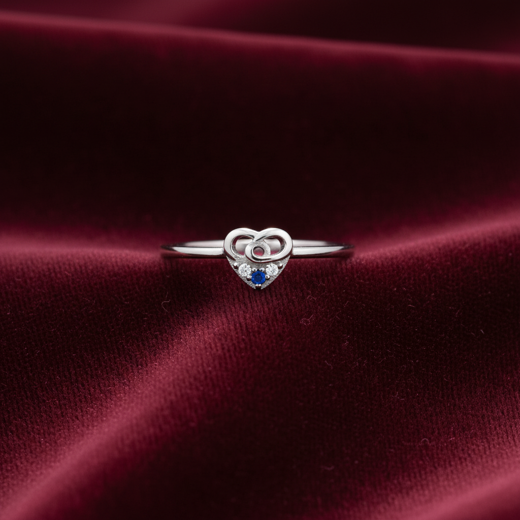 92.5 Silver Heart Shape Ring for Women Size 8 | Stylish Love Outline Design | Elegant Jewellery