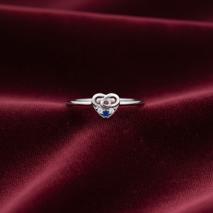 92.5 Silver Heart Shape Ring for Women Size 8 | Stylish Love Outline Design | Elegant Jewellery
