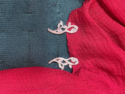 92.5 silver stylish classy leaf earcuffs