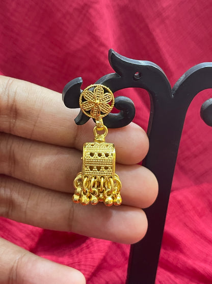92.5 Silver Gold Plated Jhumka Earrings for Women | Traditional Elegant Design | Festive Jewellery