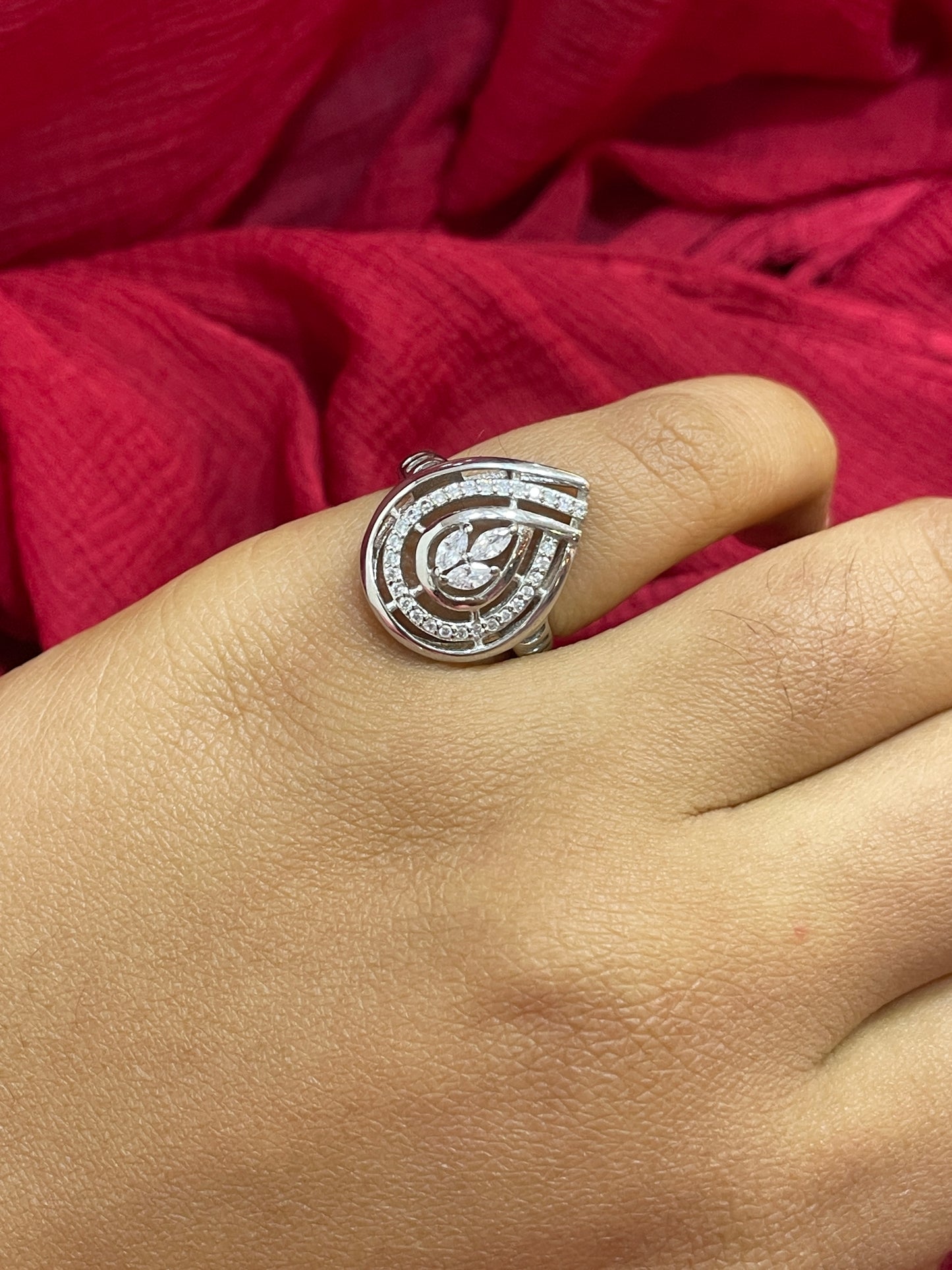92.5 Silver Stylish Ring for Women Size 12 | Sleek Elegant Design | Everyday Wear Jewellery