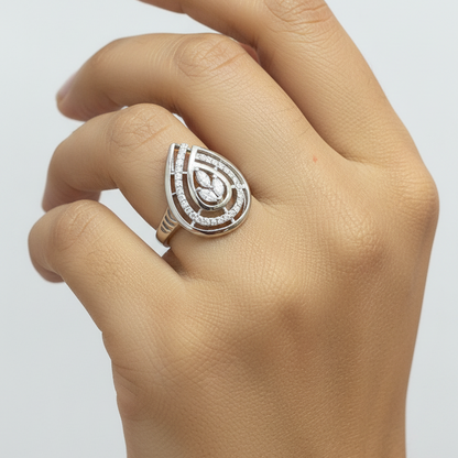 92.5 Silver Stylish Ring for Women Size 12 | Sleek Elegant Design | Everyday Wear Jewellery