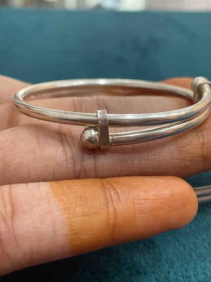 92.5 Silver Kids Kada | Stylish Finish | Elegant Jewellery for kids