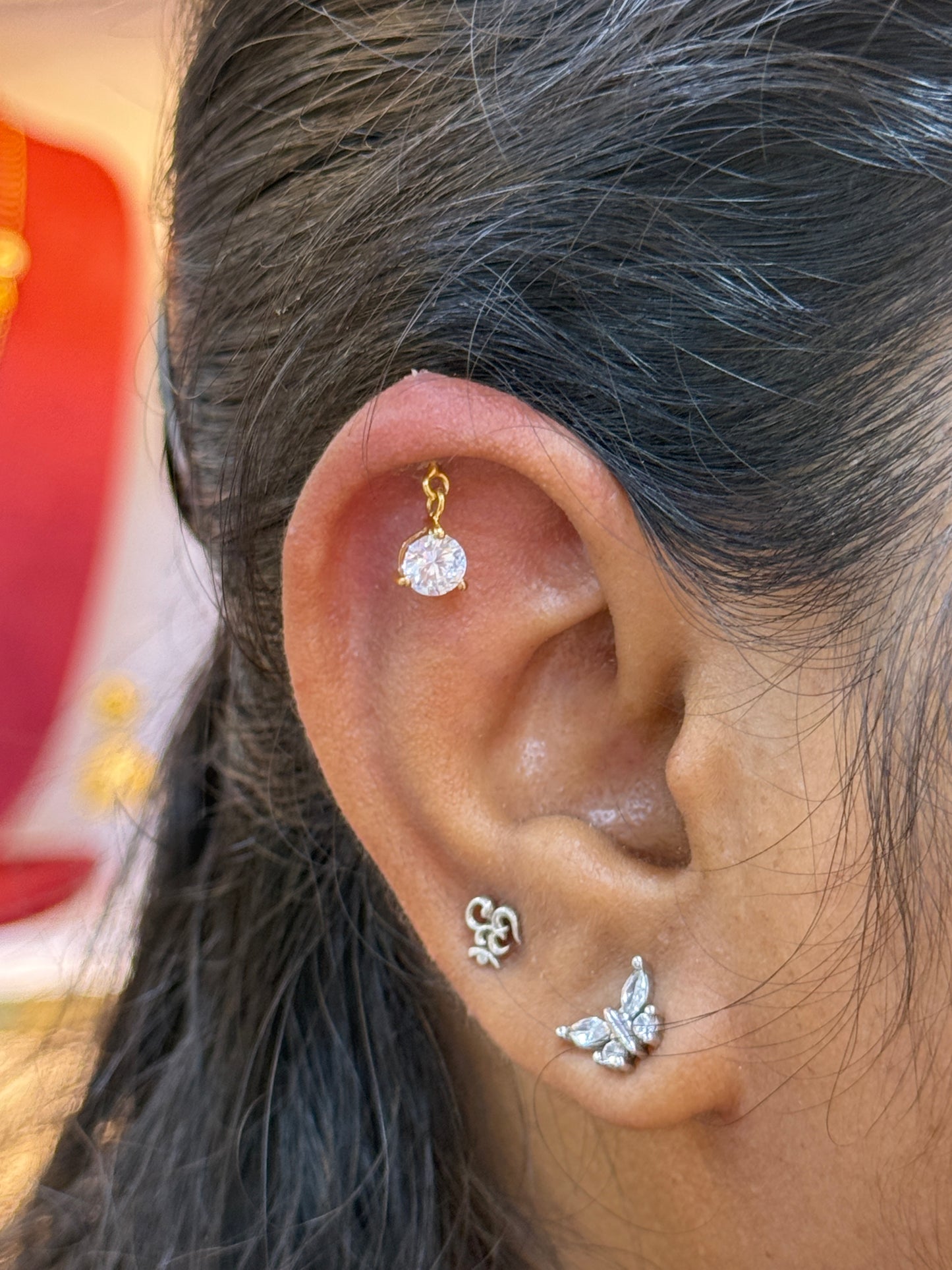 92.5 Silver Gold Plated Dangler Bugadi Pair