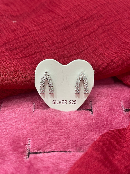 92.5 Silver Premium White Stone Studs | Stylish Sparkle Design | Jewellery