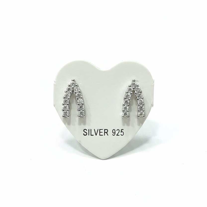 92.5 Silver Premium White Stone Studs | Stylish Sparkle Design | Jewellery