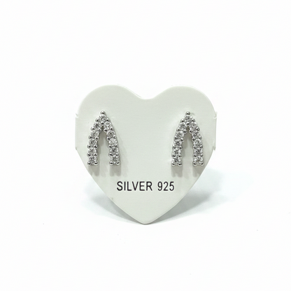 92.5 Silver Premium White Stone Studs | Stylish Sparkle Design | Jewellery