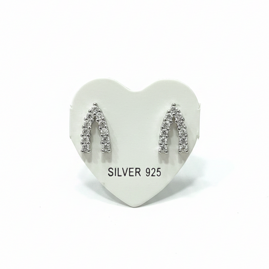 92.5 Silver Premium White Stone Studs | Stylish Sparkle Design | Jewellery