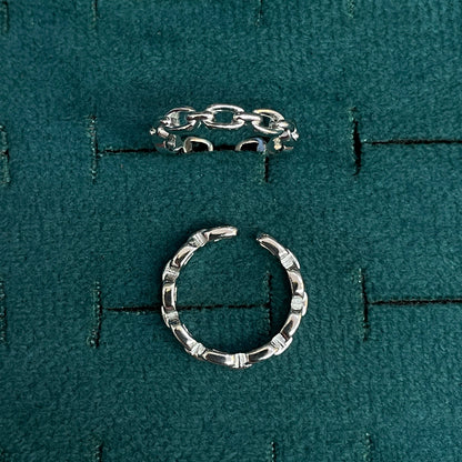92.5 Silver Chain Link Band Toe Rings