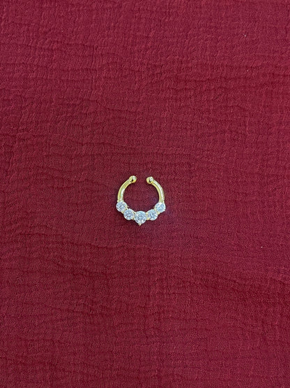 92.5 Silver Gold Plated Subtle Septum