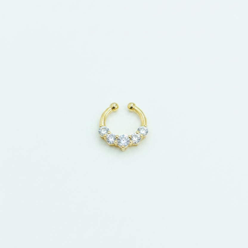 92.5 Silver Gold Plated Subtle Septum
