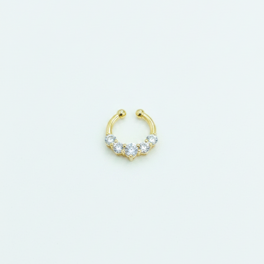 92.5 Silver Gold Plated Subtle Septum