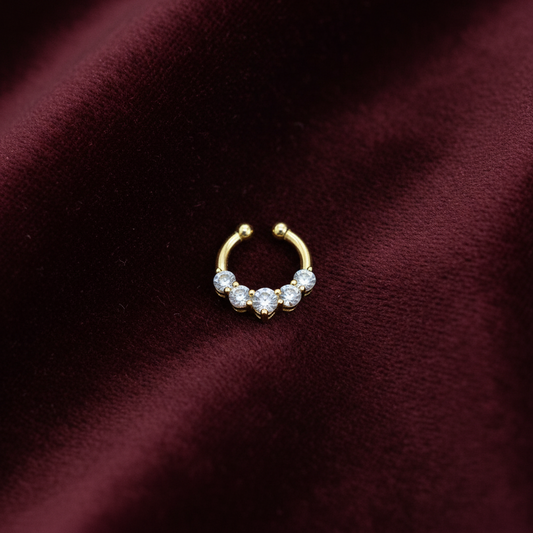 92.5 Silver Gold Plated Subtle Septum