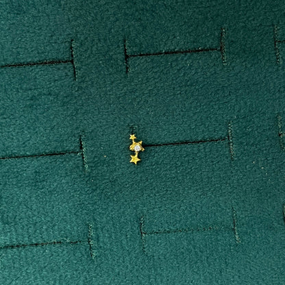 92.5 Silver Gold Plated Star Constellation Studs pair