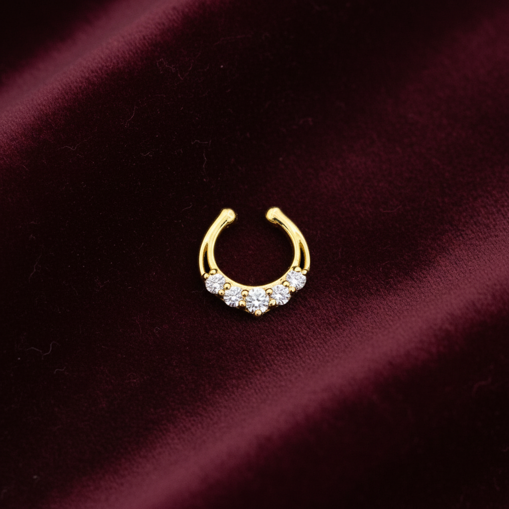 92.5 Silver Gold Plated Elegant Septum