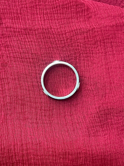 92.5 Silver Black Thread Ring for Men | Round Fiber Design | Stylish Daily Wear Jewellery