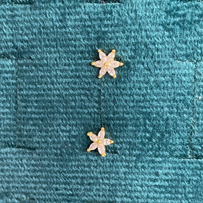 92.5 Silver Gold Plated Second Studs | Stylish Minimal Design | Elegant Fashion Jewellery