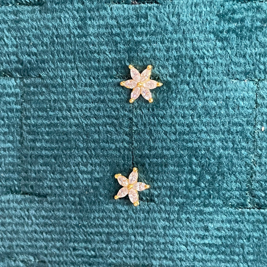 92.5 Silver Gold Plated Second Studs | Stylish Minimal Design | Elegant Fashion Jewellery