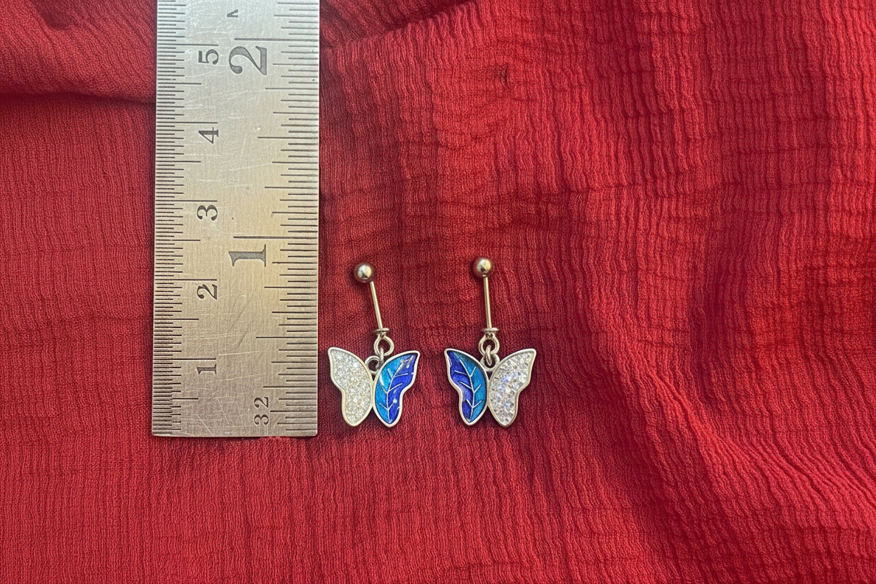 92.5 Silver Blue Butterfly Bugadi for Women | Stylish Ear Cuff Design | Ethnic Jewellery