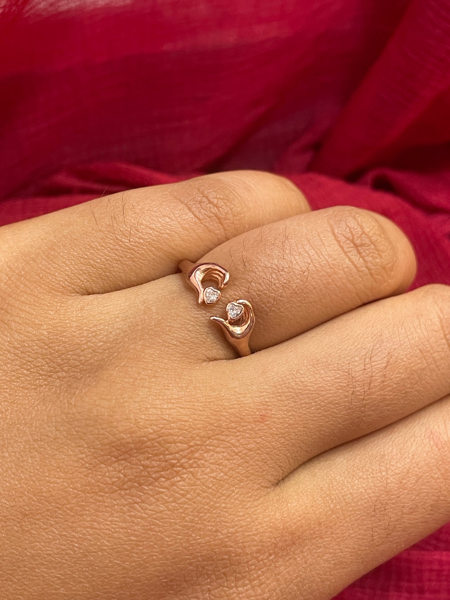 92.5 Silver Rose Gold Plated Heart Ring for Women Size 10 | Stylish Romantic Design | Elegant Gift Jewellery