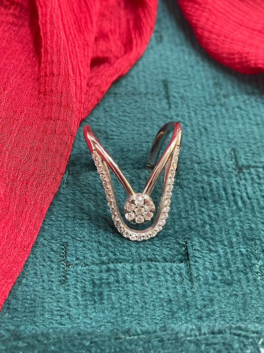 92.5 Silver Vanki Ring for Women Size 11 | Stylish Traditional Design | Elegant Ethnic Jewellery