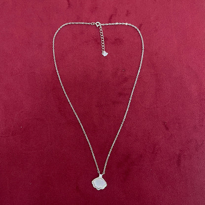 925 Silver Scalloped MOP Pendant Chain for Women