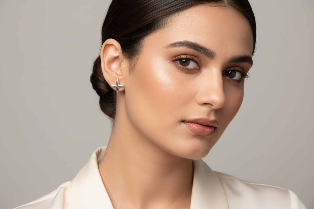 92.5 Silver Simple Stylish Earrings for Women | Elegant Minimal Design | Daily Wear Jewellery