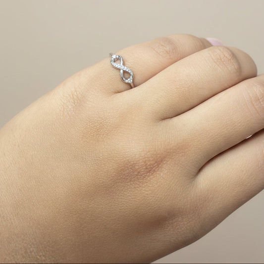 92.5 Silver Infinity Ring for Women | Size 12