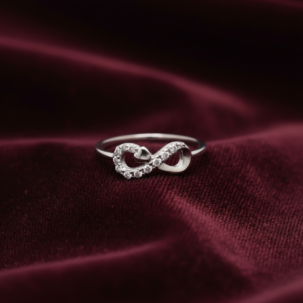 925 Silver Infinity Heart Ring